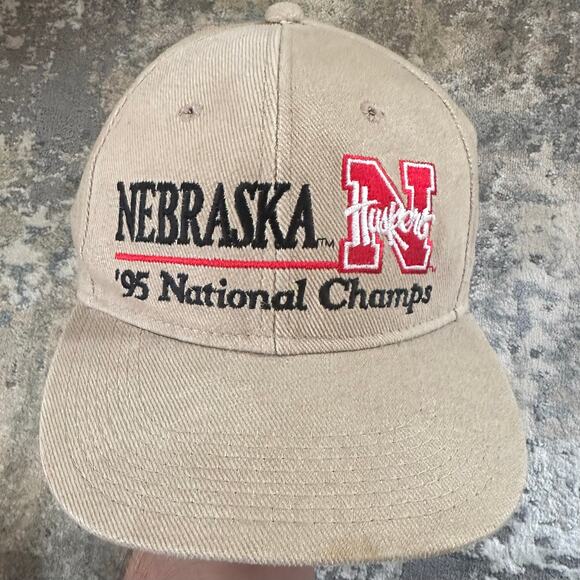 Nebraska 1995 national champions ncaa tan SnapBack - Picture 1 of 6